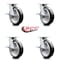 Service Caster 8 Inch Kingpinless Rubber on Aluminum Wheel Swivel Caster Set with Brakes SCC SCC-KP30S820-RAR-SLB-4 - alternate 6